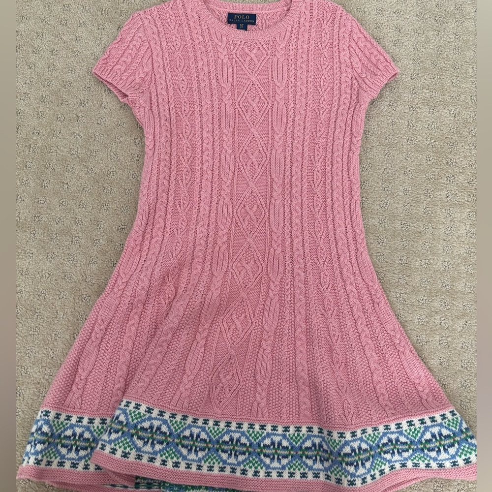 Ralph Lauren Girls Cotton and Wool Cable Knit Dress Size S/P (7)